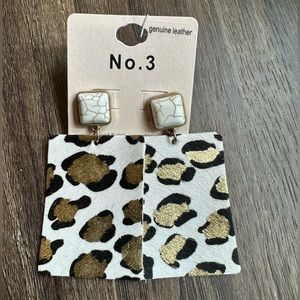 Genuine leather earrings.  Statement earrings.